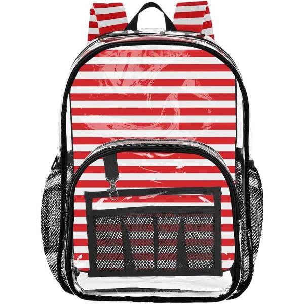 Sacs à dos à rayures rouges et blanches pour l'école